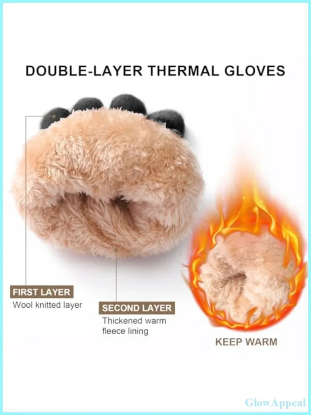 Warm Fleece Lined Touchscreen Gloves Women Thermal Winter Knit